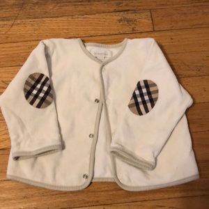 Burberry fleece snap front sweatshirt